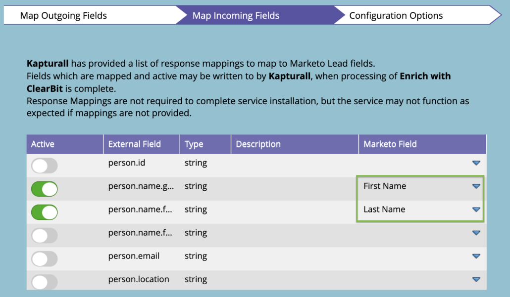 ClearBit Inbound Mapping