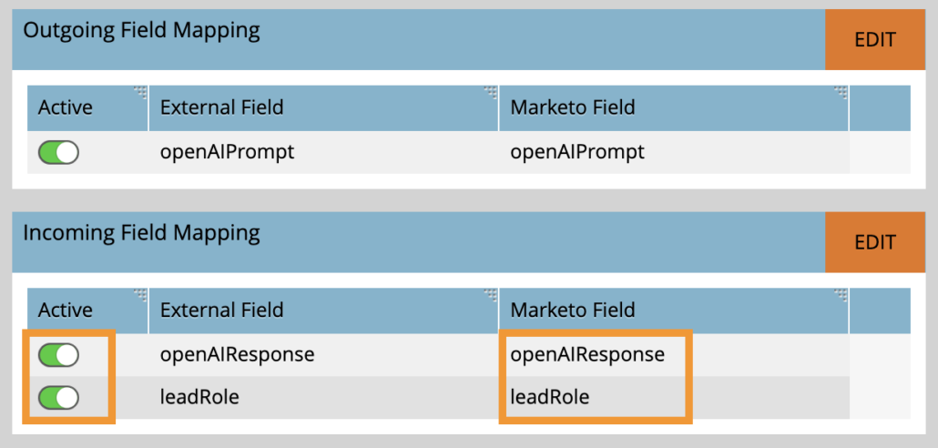 OpenAI Prompt Field Mapping